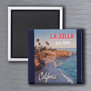 Imán La Jolla California Vintage Palm Trees Souvenirs
