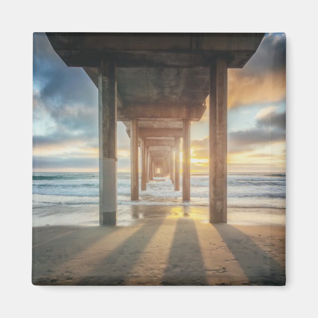 Imán La Jolla, Pier De Scripps Al Atardecer | San Diego (Frente)