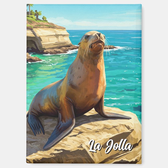 Imán La Jolla Sea Lion California Travel (Anverso)