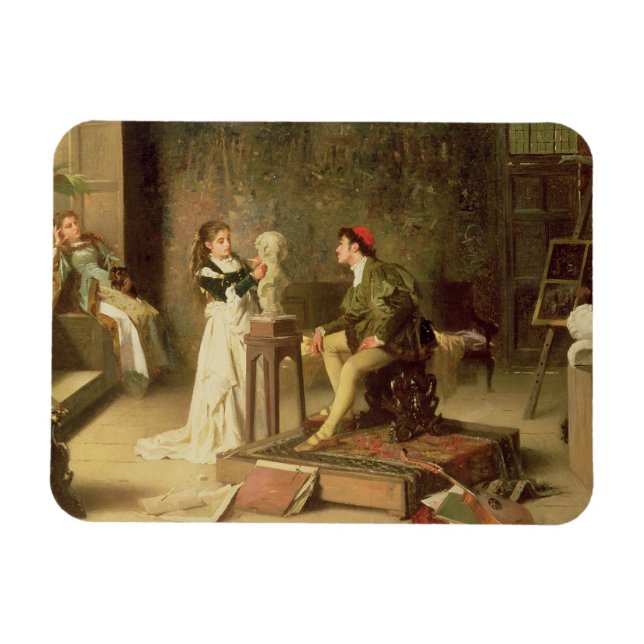 Imán La joven escultora (aceite sobre lienzo) (Horizontal)