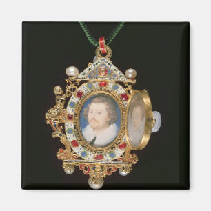 Imán La joya de Gresley, con los retratos miniatura del