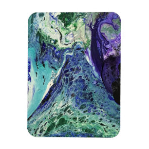 Imán La Laguna #1 pintura en azul, verde azulado, blanc
