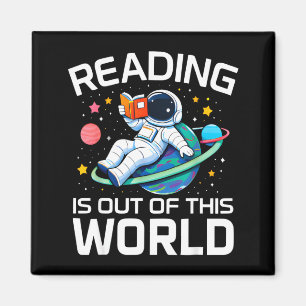 Imán La lectura es astronauta espacial fuera de este mu