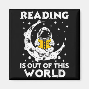 Imán La lectura es de libros divertidos de espacio fuer