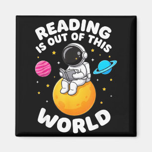 Imán La lectura es de libros divertidos de espacio fuer