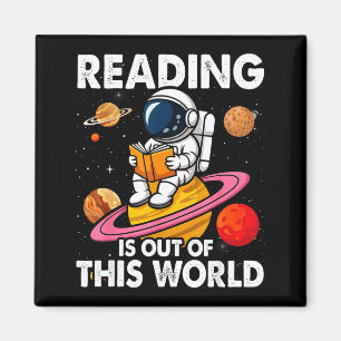 Imán La lectura es de libros divertidos espaciales fuer
