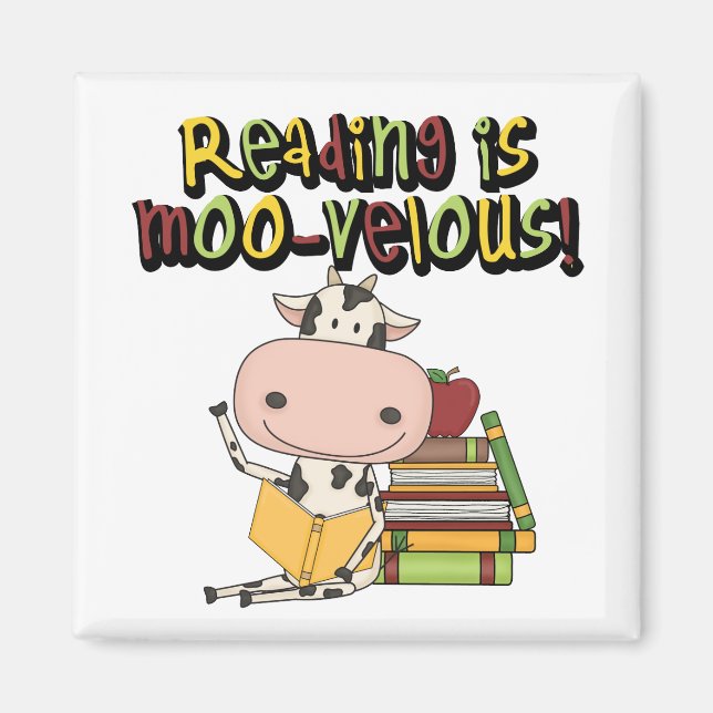 Imán La lectura es MOO-velous (Frente)