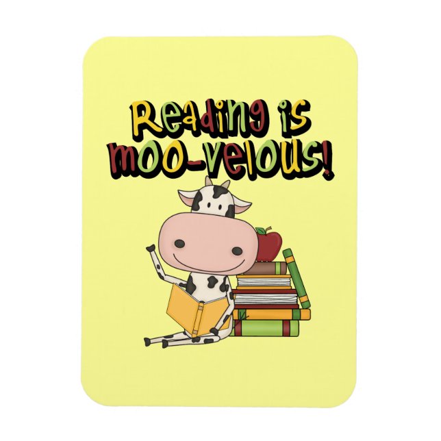 Imán La lectura es MOO-velous (Vertical)