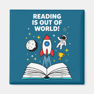Imán La lectura es un astronauta espacial fuera de este