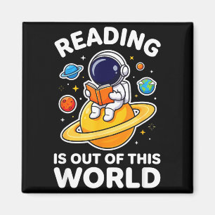 Imán La lectura es un libro de astronauta espacial fuer