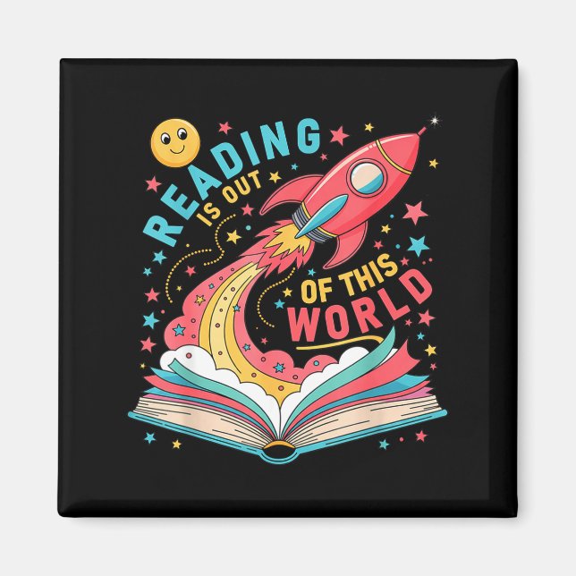 Imán La lectura es un libro de espacio de astronauta fu (Frente)