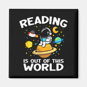 Imán La lectura es un libro de espacio divertido fuera 