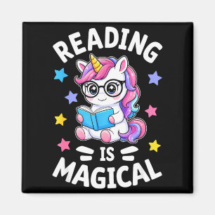 Imán La lectura es una bruja bibliotecaria unicornio li