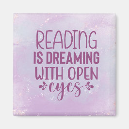 Imán La lectura púrpura sueña con los ojos abiertos