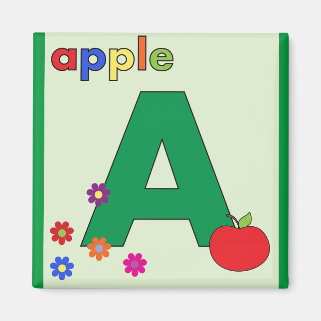 Imán La letra "A" es para Apple Magnet (Frente)