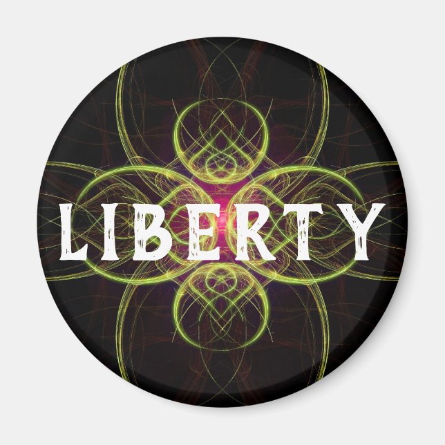 Imán La libertad del Medallón Rojo o tu nombre (Frente)