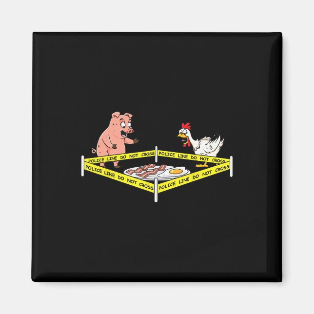 Imán La Línea Policial No Cruza Los Cerdos Y La Comida  (Frente)