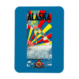 Imán La línea poster de Alaska del buque de vapor