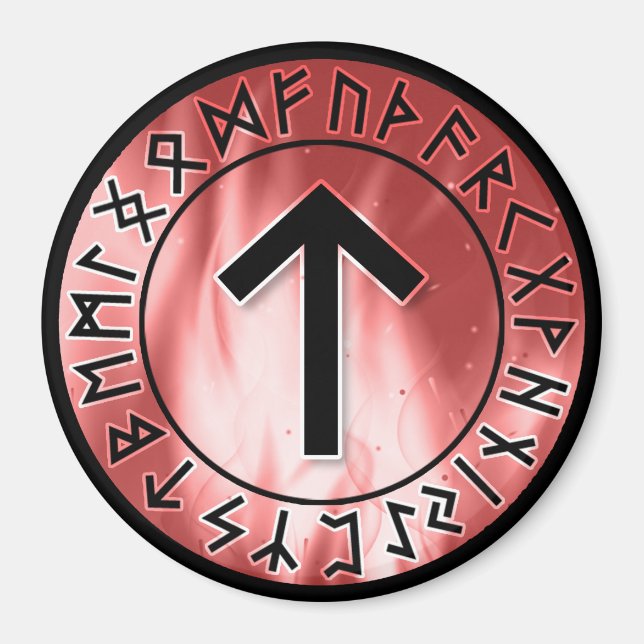 Imán La Llama Corre, Rojo [17. Tiwaz] Magnet (Frente)