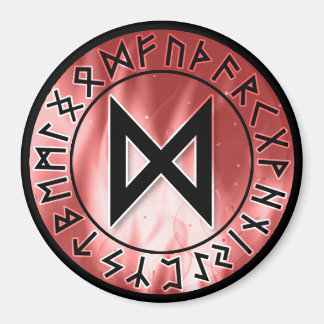 Imán La Llama Corre, Rojo [24. Dagaz] Magnet