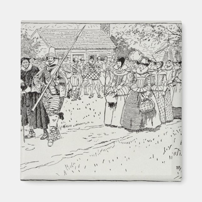 Imán La llegada de las jóvenes en Jamestown (Frente)