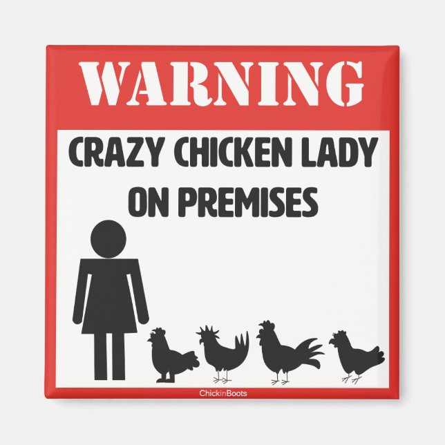 Imán La loca dama de pollo de Magnet (Frente)
