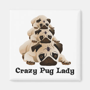 Imán La loca dama de pug