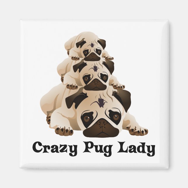 Imán La loca dama de pug (Frente)