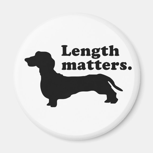 Imán "La longitud importa" (Dachshund) (Frente)