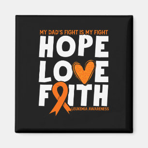 Imán La lucha de papá es mi lucha. Naranja Leucemia Con