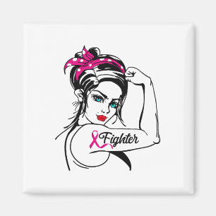 Imán La luchadora Rosie The Riveter Breast Cancer Aware