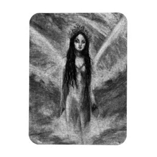 Imán La Luna Ángel Oscuro Hada Mujer Arte Fantasía Góti