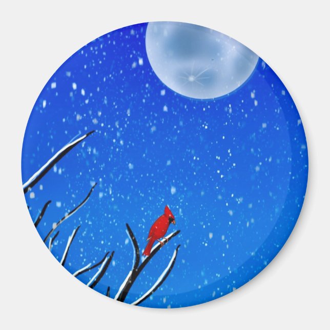 Imán La luna y el cardenal (Frente)