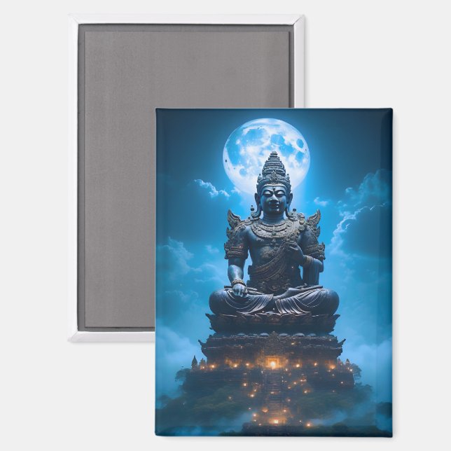 Imán La Luz de la Luna Llena del Buda (Anverso/Reverso)