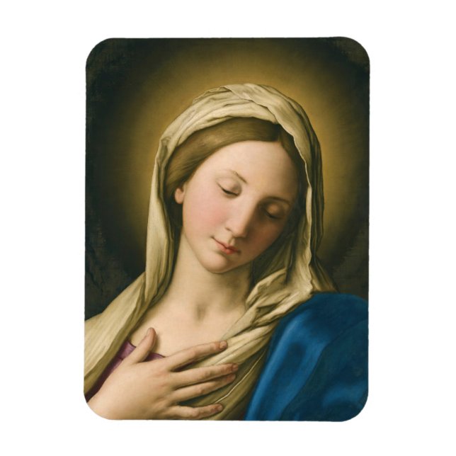 Imán La Madonna En La Oración (Vertical)