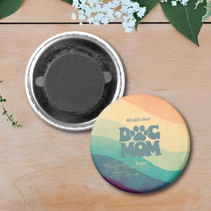 Imán La madre del perro Retro Groovy personalizada