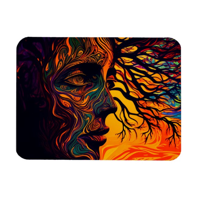 Imán La Madre Tierra como un árbol (Horizontal)