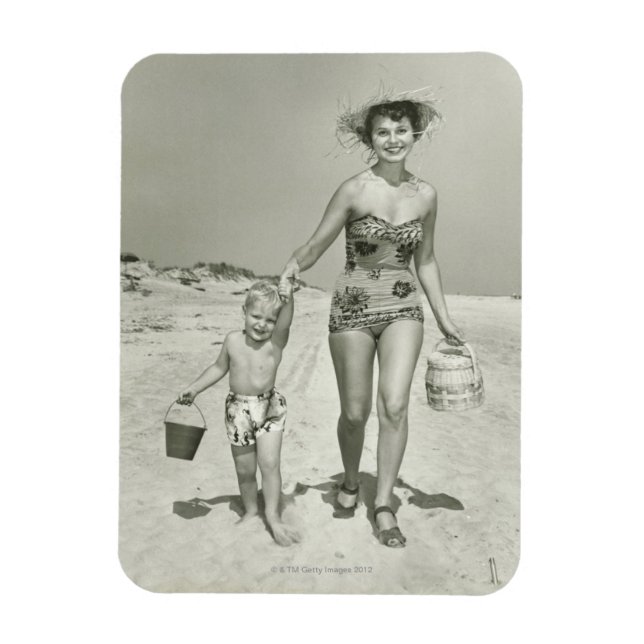 Imán La madre y el hijo caminando (Vertical)