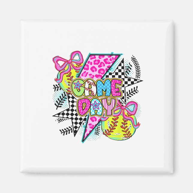 Imán La mamá de Softbyll Funny Bysebyll Día de la Madre (Frente)