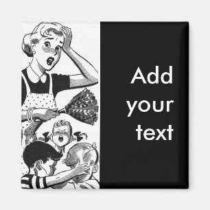 Imán La mamá retro abrumada