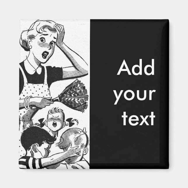 Imán La mamá retro abrumada (Frente)