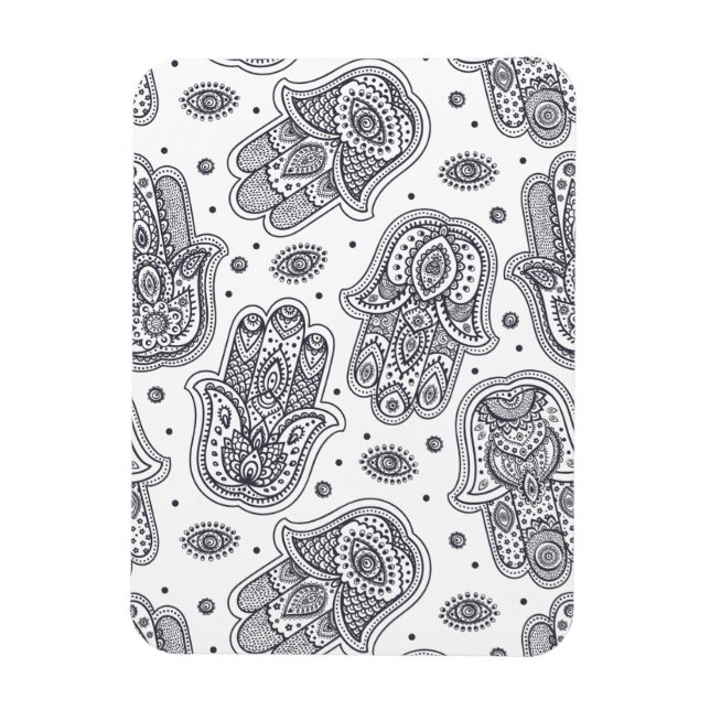 Imán La mano inspirada Drawn Hamsa (Vertical)