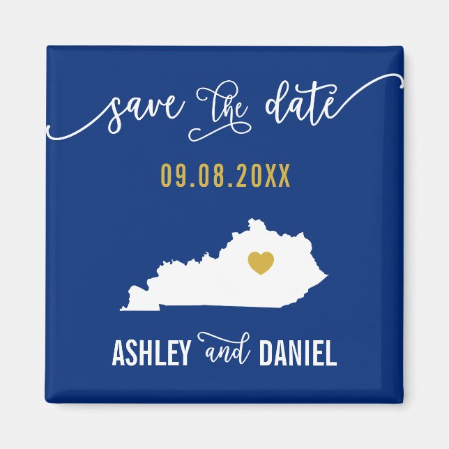 Imán La Marina Kentucky Wedding Save the Date Map (Frente)