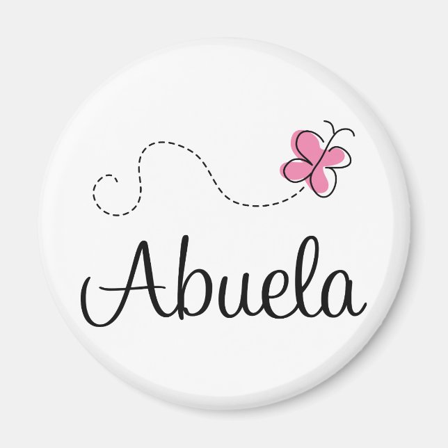 Imán La mariposa rosa Abuela Gift Tee (Frente)