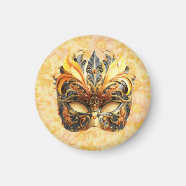 Imán La máscara de piel amarilla sobre el patrón floral