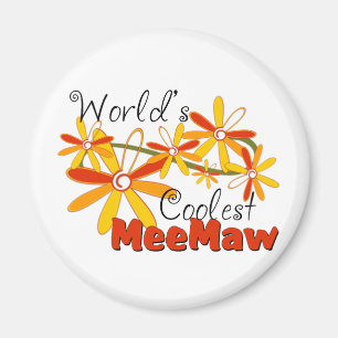 Imán La Meemaw Más Genial del Mundo Floral