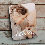 Imán La mejor abuela del mundo desde la fotografía de M<br><div class="desc">Este diseño simple y moderno se compone de tipografía de la cadena y cursiva y añade una foto personalizado</div>