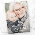 Imán La mejor abuela del mundo, foto del año próximo<br><div class="desc">Refrigerador vertical imán con la foto de tu personalizado y el texto "La mejor abuela del mundo" con el año personalizado u otro texto debajo.</div>