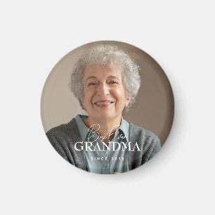 Imán La Mejor Abuela Desde 20XX Foto Simple y Elegante