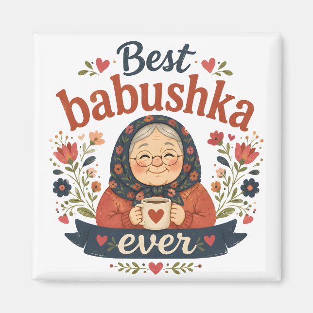 Imán La mejor Babushka de todas (Frente)